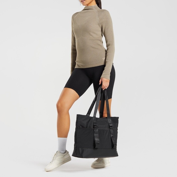 EUC gymshark pause knitwear long sleeve top cement brown/pebble grey size xl - Picture 6 of 14